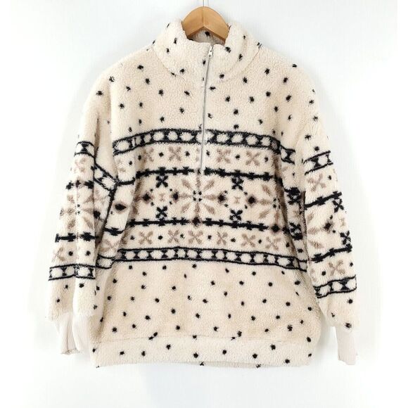 Loft Women's White Fuzzy Sherpa Sweater Size‎ S - Picture 1 of 6